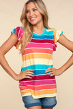 Rainbow Stripe Flutter Sleeve