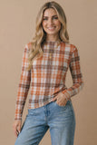 Plaid Mesh Top