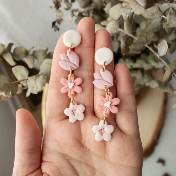 Clay Jewelry | Spring Floral Dangles