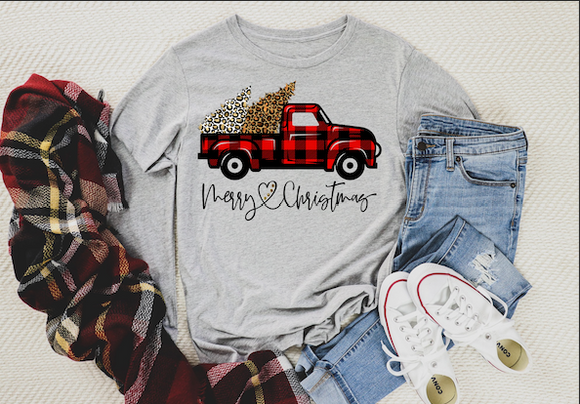 Merry Christmas | Red Plaid Truck