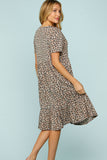 Taupe Leopard Fit & Flare Dress