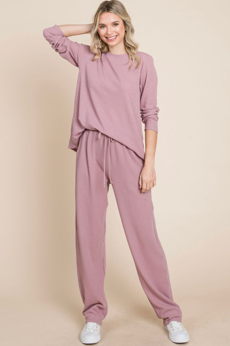 Solid Waffle Knit Loungewear  3 Colors – Hello Gorgeous Boutique by Alyssa