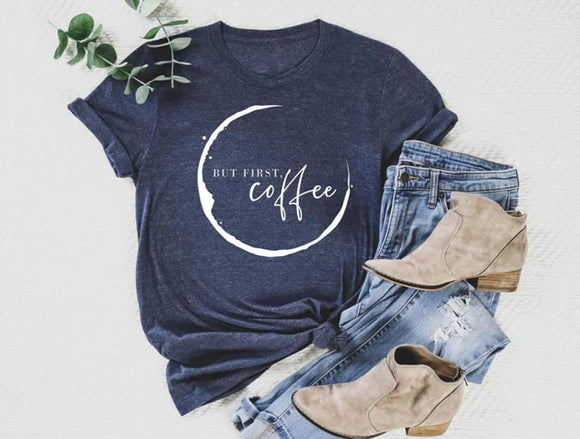 But First Coffee - Heather Navy