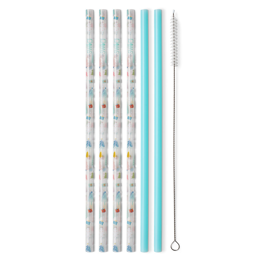 Clear & Aqua Reusable Straw Set - Southern Trends