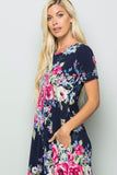Navy Floral Maxi with Pockets
