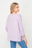Charcoal and Lavender Striped Tops