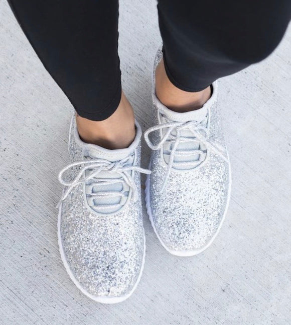Glitter Sneakers | Silver