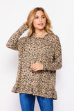 Taupe Leopard Hoodie with Ruffle