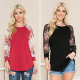Floral Mesh & Solid Top | 2 colors