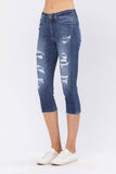 Judy Blue | Patsy | Distressed and Patched Capris