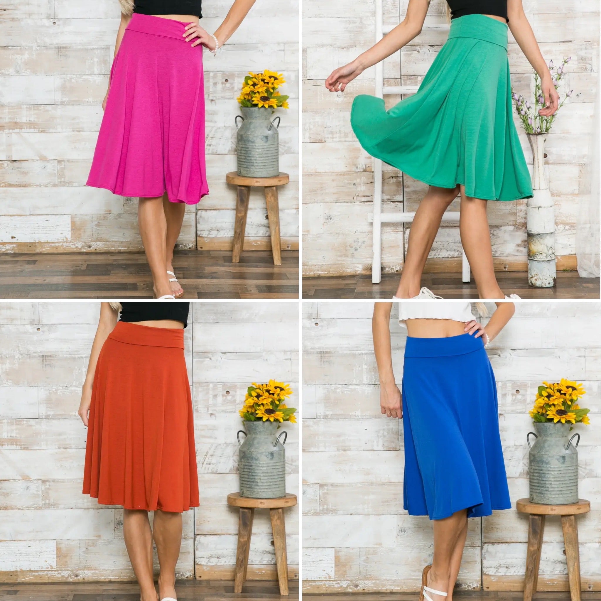 Solid Yoga Waistband Skirts  4 colors – Hello Gorgeous Boutique by Alyssa