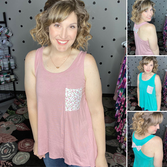 Bow Tie Back Tank Top | 2 Colors