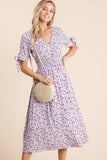 Mommy & Me Lilac Floral Midi Dress
