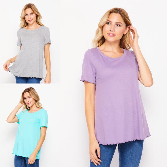 Carly | Solid Ribbed Tee