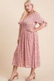 Mommy & Me Pink Floral Midi Dress