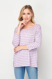Charcoal and Lavender Striped Tops