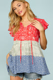 Floral Babydoll Tiered Woven Top