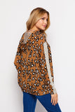 Camel Cheetah Hoodie with Lace