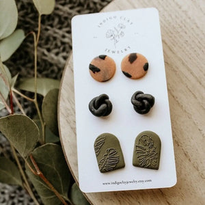 Clay Jewelry | Stud 3 Pack