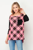 Plaid Top With Pocket | 2 colors
